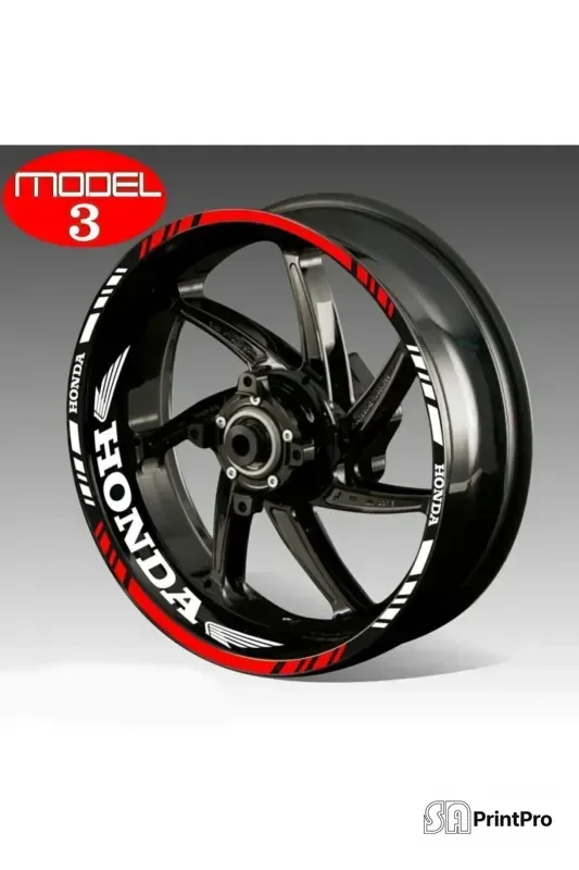 Kanatlı Motosiklet Jant Şeridi | Reflektif Sticker Seti - Motosiklet Reflektif Sticker SA Printpro
