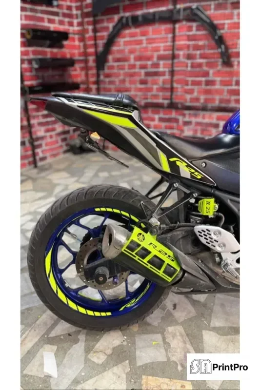 Jant Şeridi Kesik Neon - Motosiklet Reflektif Sticker - Motosiklet Reflektif Sticker SA Printpro