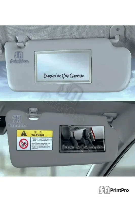 Araba Makyaj Ayna Etiket Sticker, Bugünde Çok Güzelsin