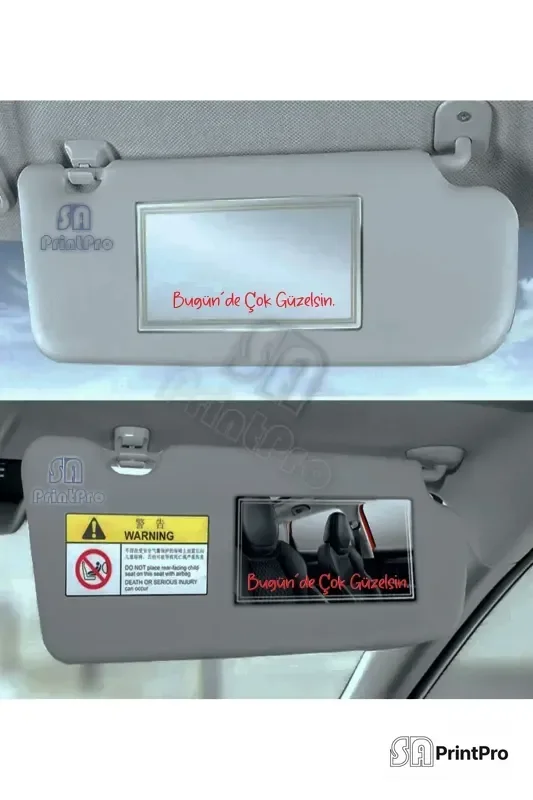 Araba Makyaj Ayna Etiket Sticker, Bugünde Çok Güzelsin