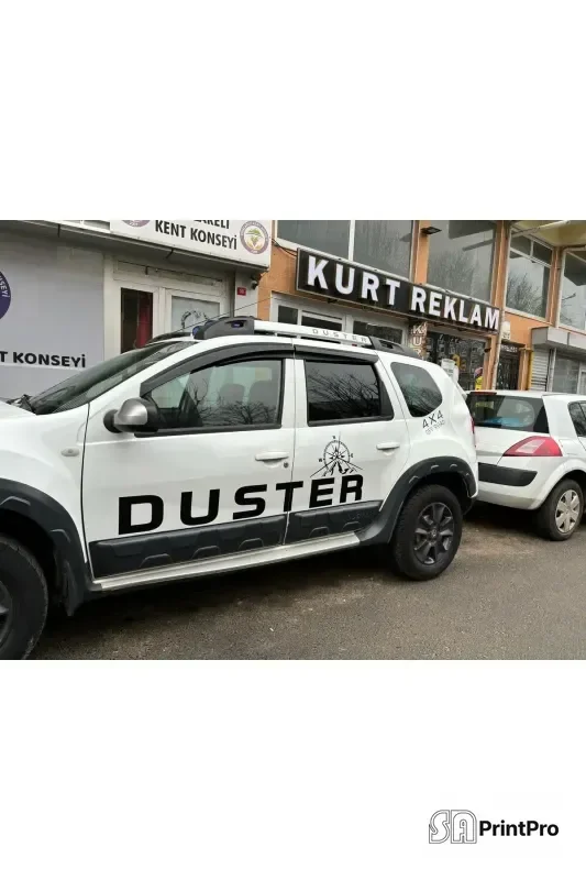 Duster oto sticker parlak siyah 2 şer adet